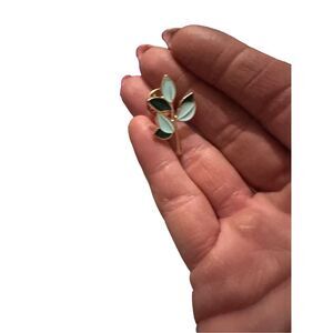 PLANT FOLIAGE Gold & Green Leaf Enamel Pin